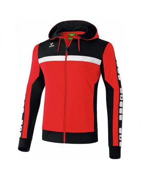 Erima 5-CUBES Trainingsjacke mit Kapuze rot/schwarz/wei XXL